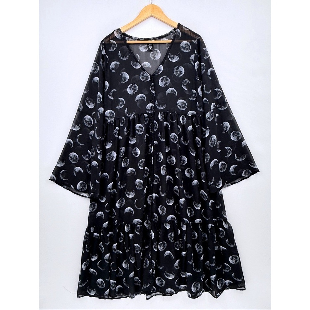 Hot Topic Moon Phase Dress Womens XL Black Celestial Goth Witchy Whimsigoth